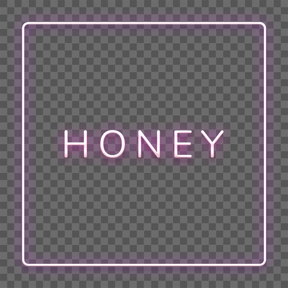 Honey neon pink text in frame design element