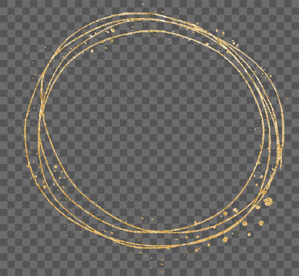 Png round frame gold effect clipart