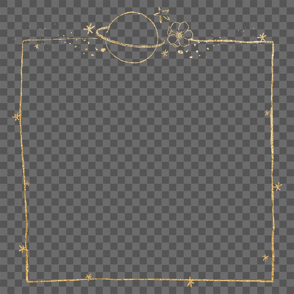Png space frame gold effect clipart