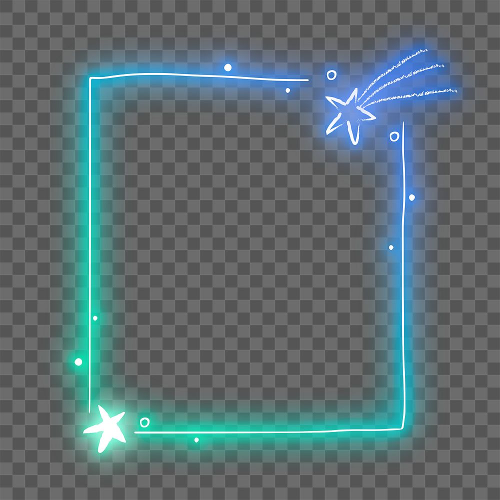 Neon frame png planet glowing border