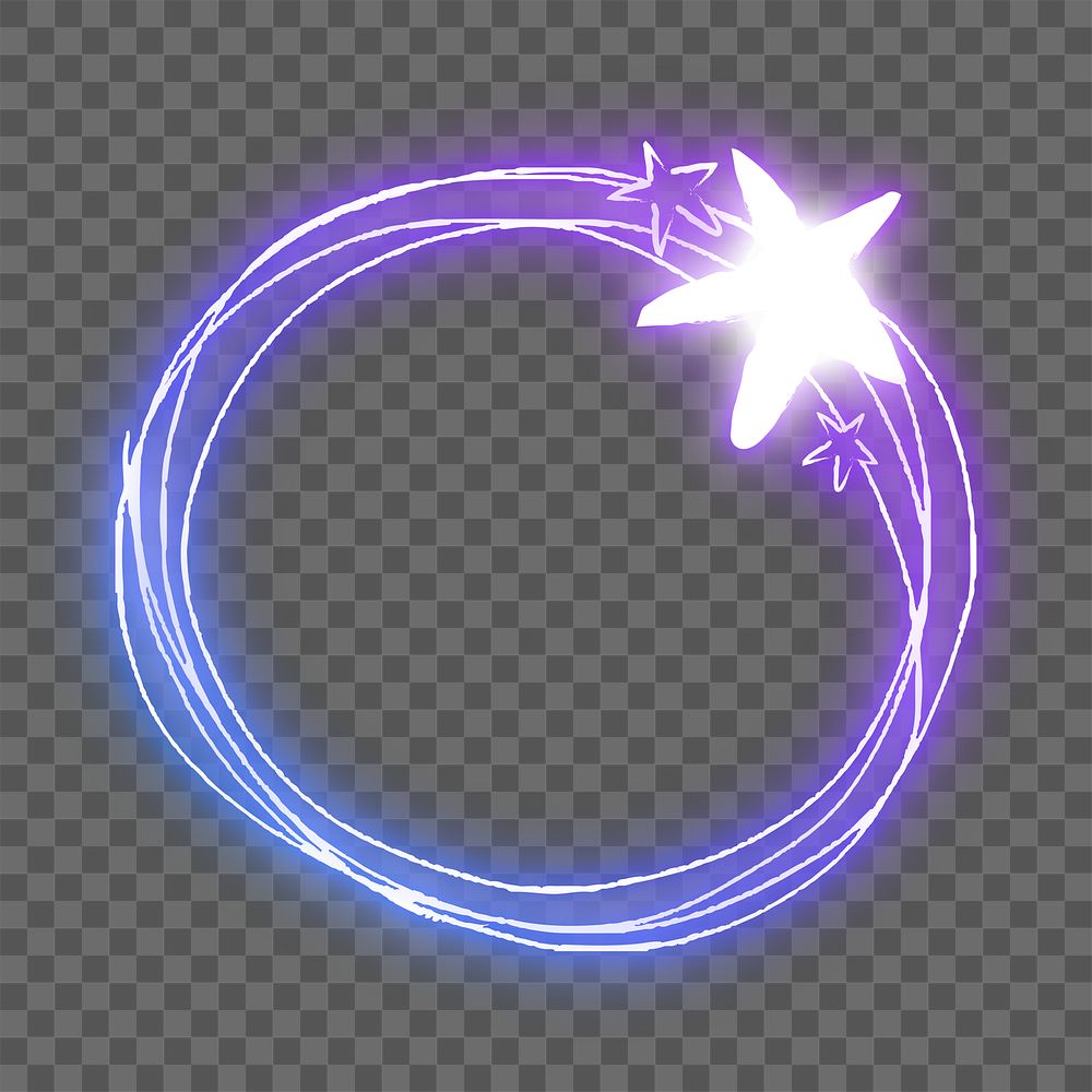 Png neon frame planet glowing border