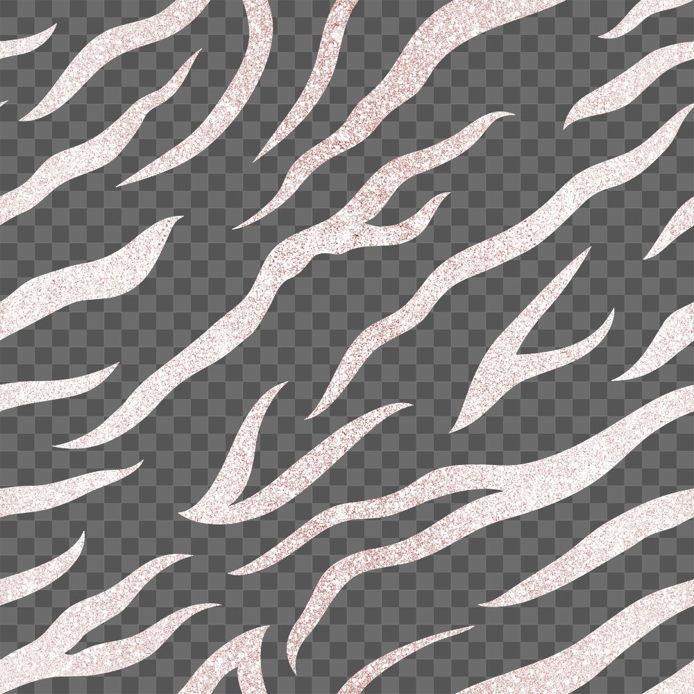 Tiger pink png seamless pattern, textured animal print transparent background