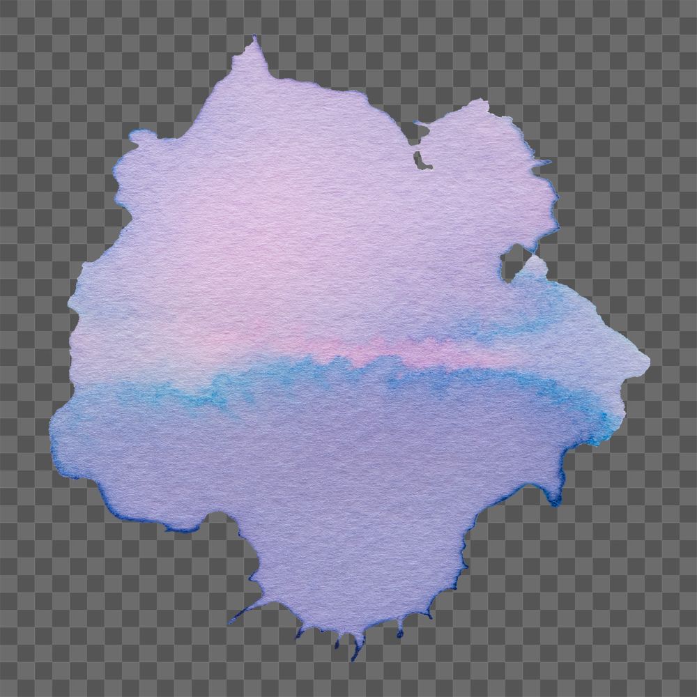 Hand painted watercolor blob transparent png