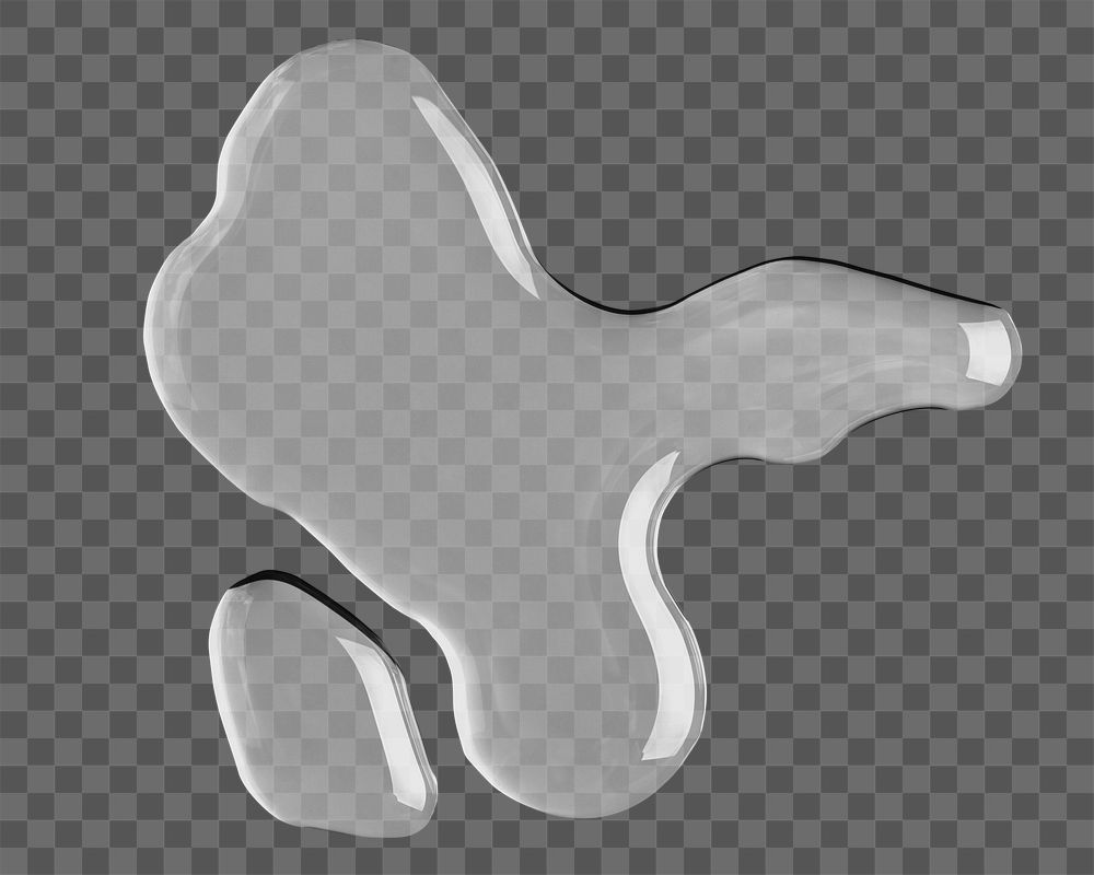 Water png, abstract liquid shape sticker