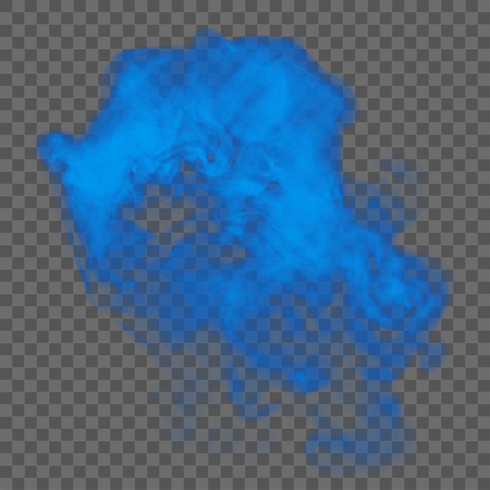 Blue smoke png background, transparent design 