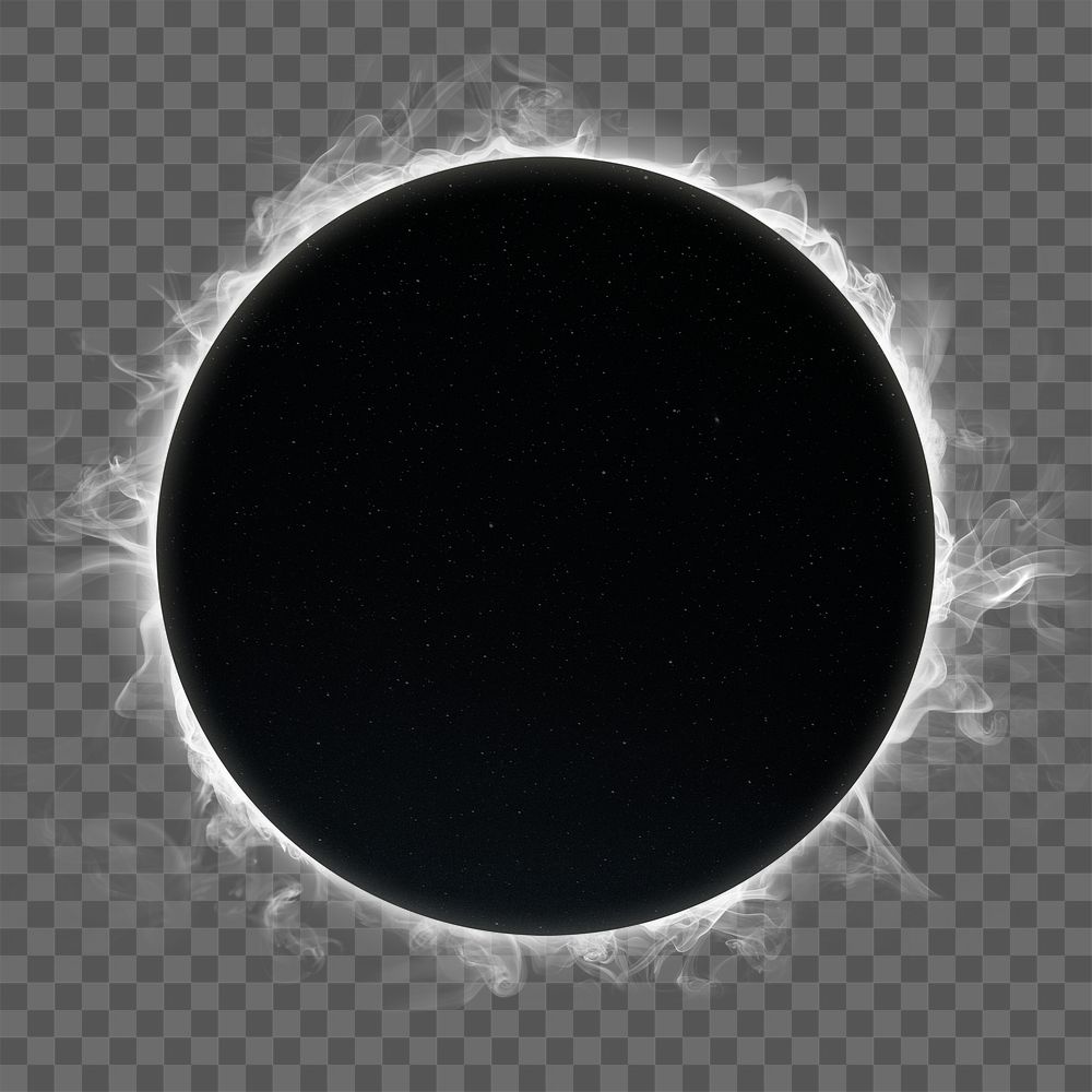 Eclipse png frame aesthetic, smoke black circle shape design
