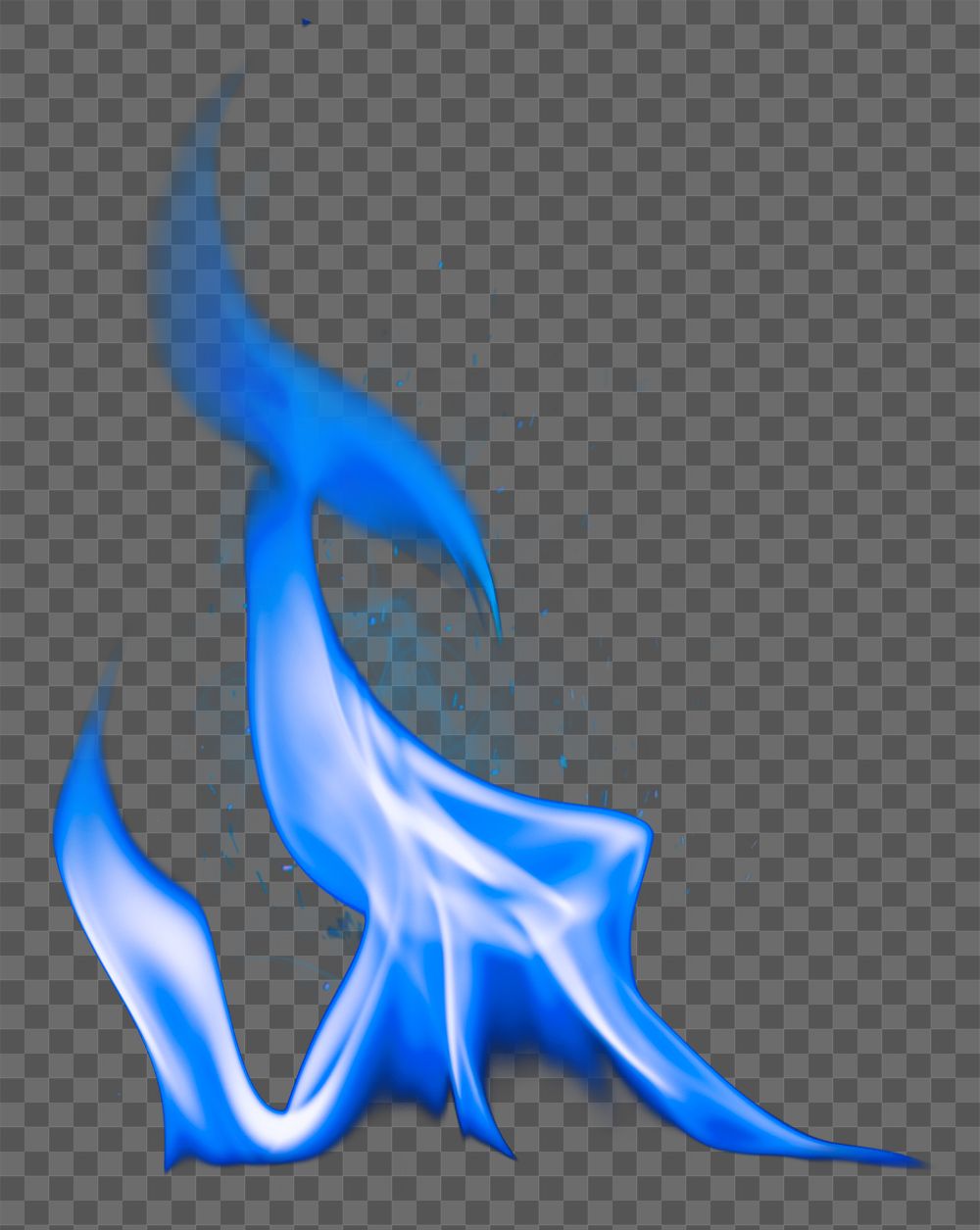 Bonfire flame png sticker, realistic blue fire transparent image