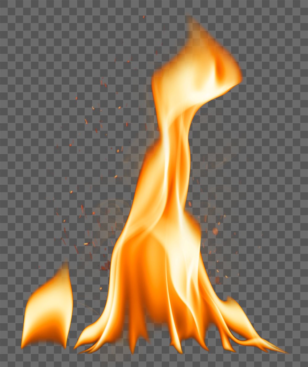 Campfire flame png sticker, realistic burning fire transparent image