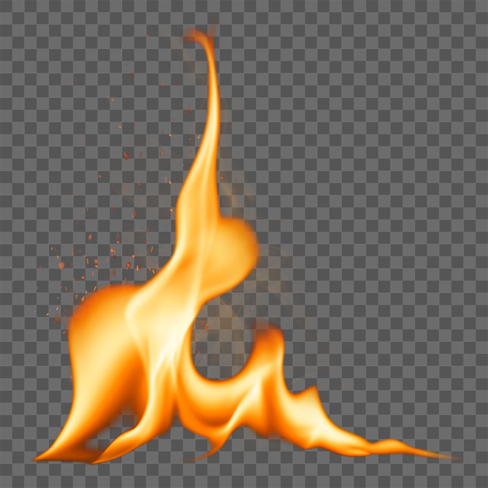 Bonfire flame png sticker, realistic burning fire transparent image