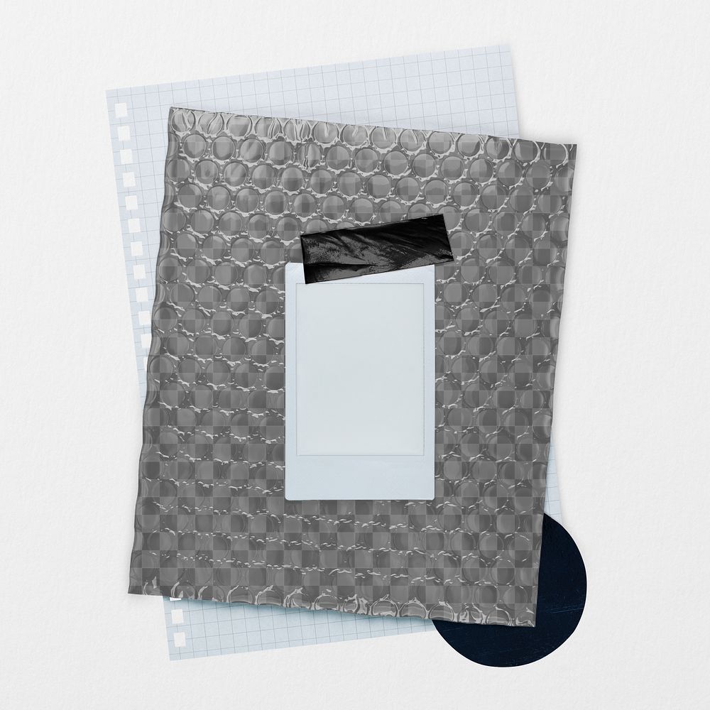 Bubble mailer png mockup transparent, shipping product packaging design
