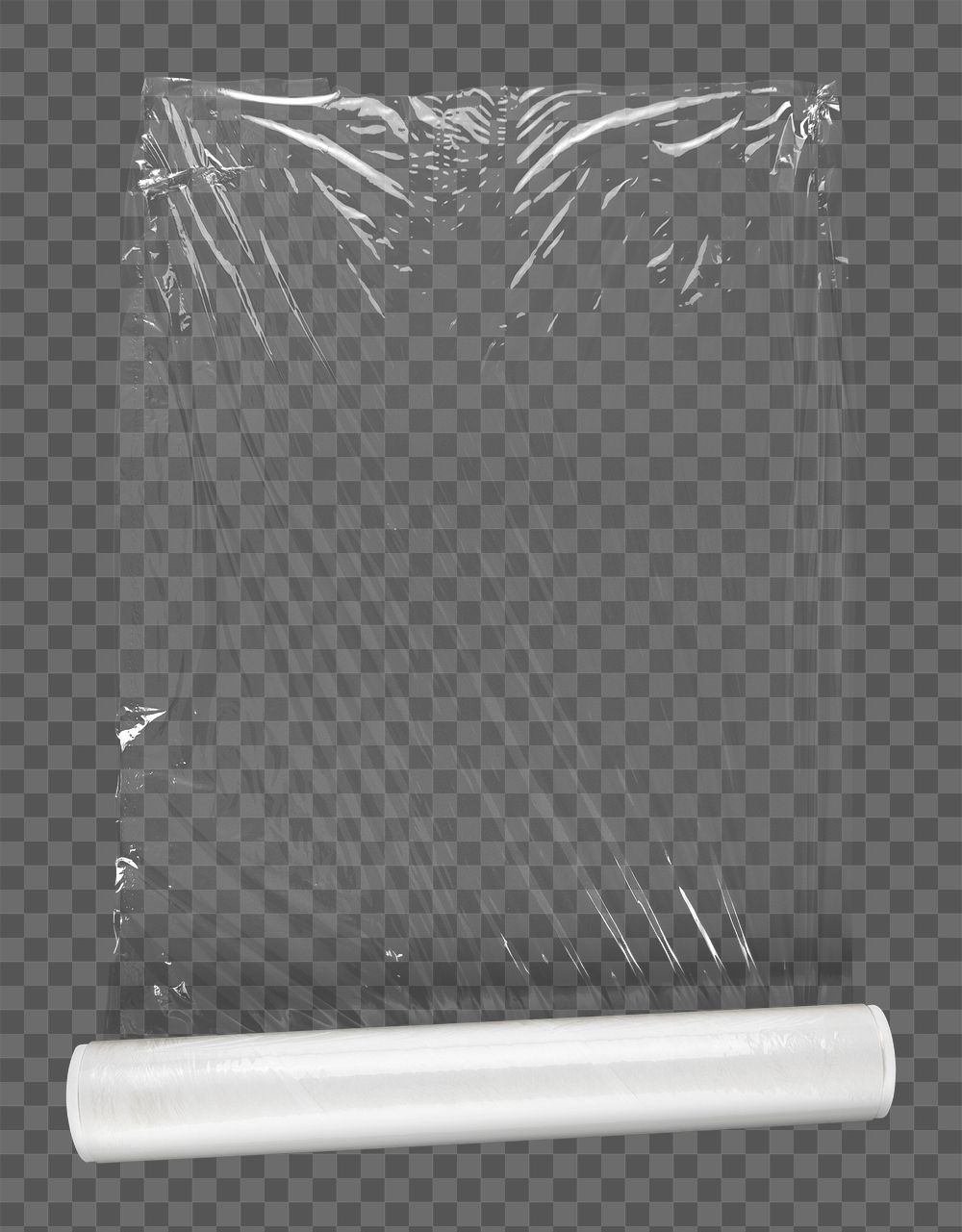 Stretch wrap roll png, plastic texture, transparent background