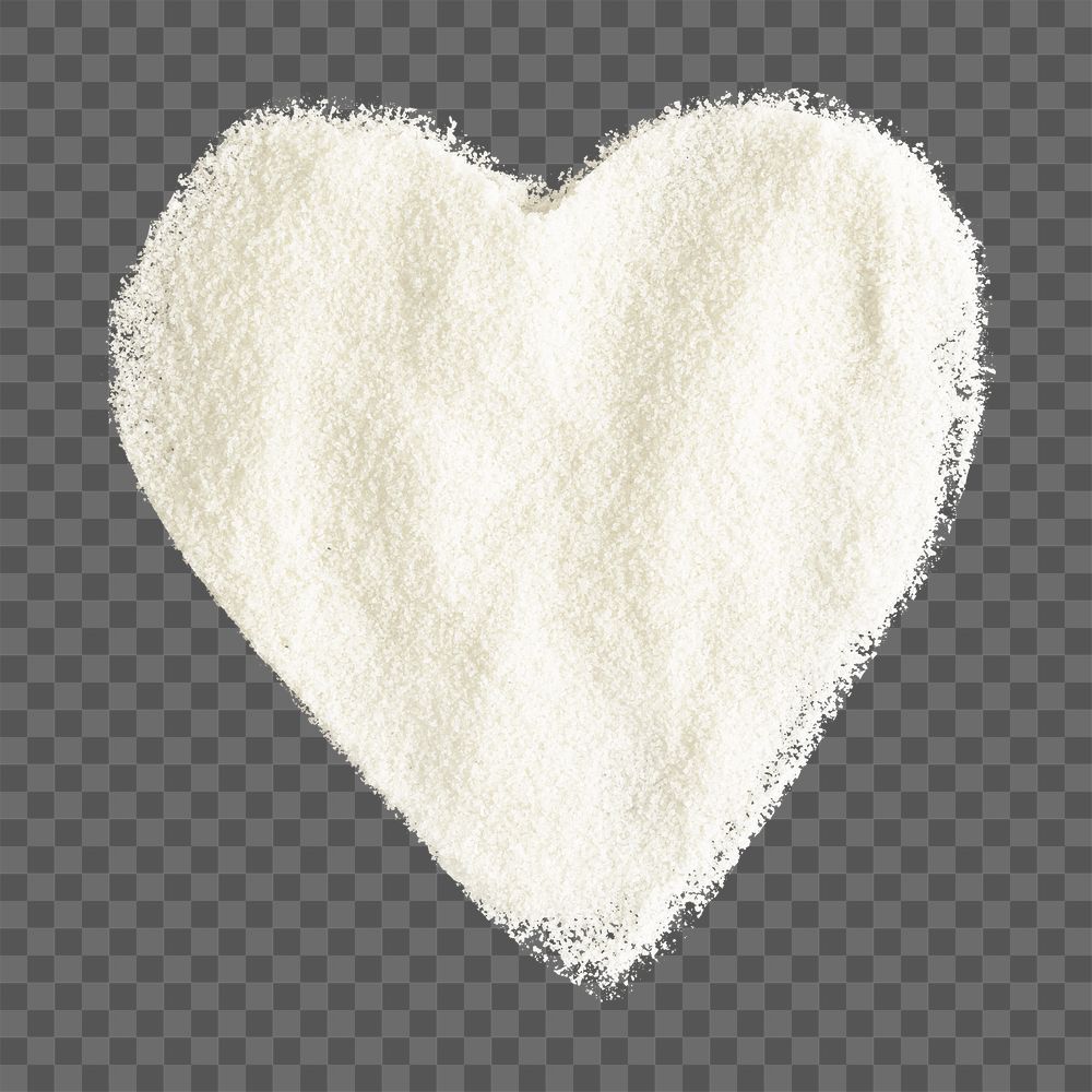 White heart png, sticker powder texture design