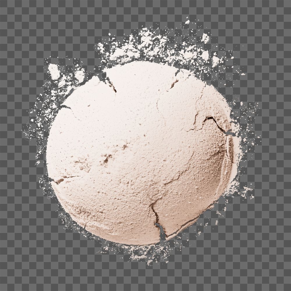 Beige round powder png, texture collage element design