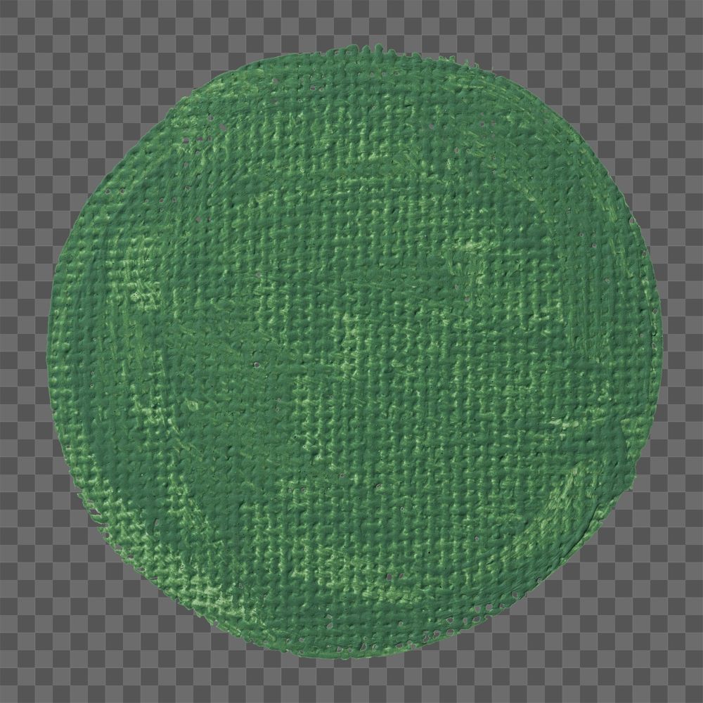 Green brush stroke png, round frame, design element