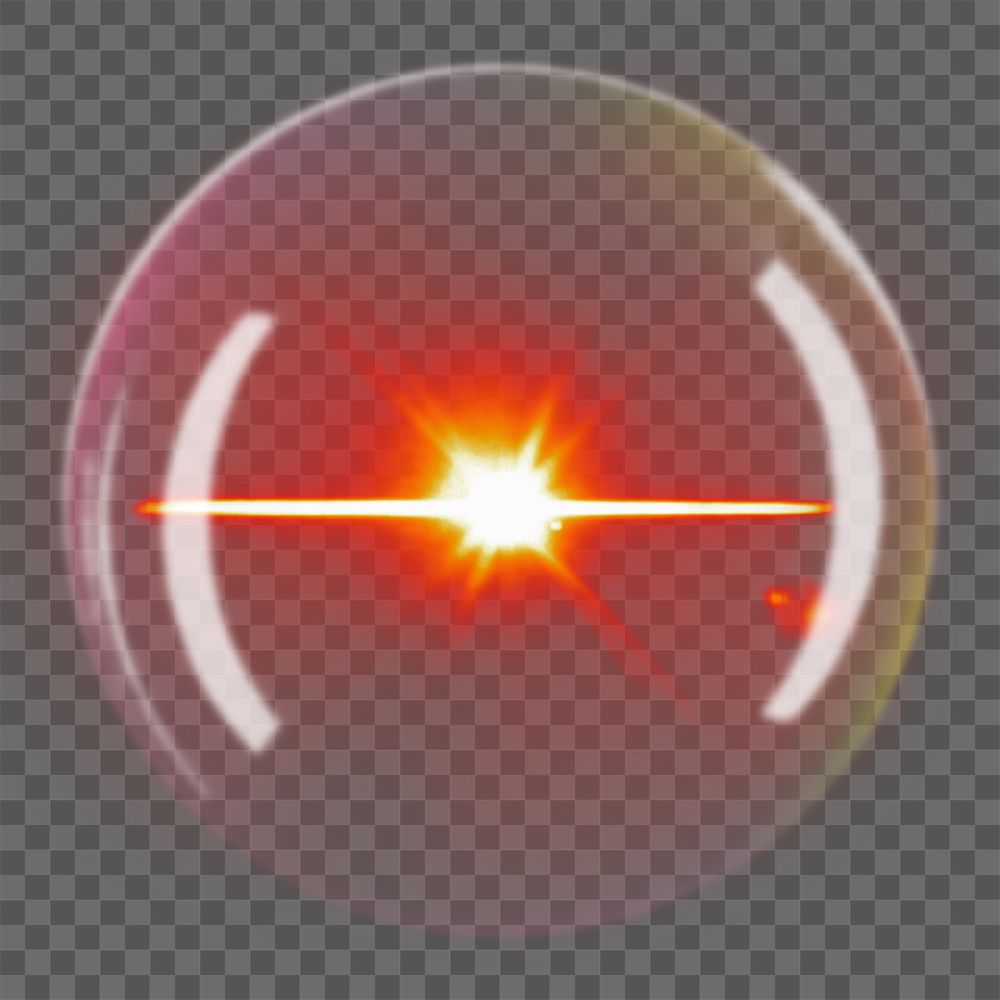 Red lens flare effect in a bubble design element