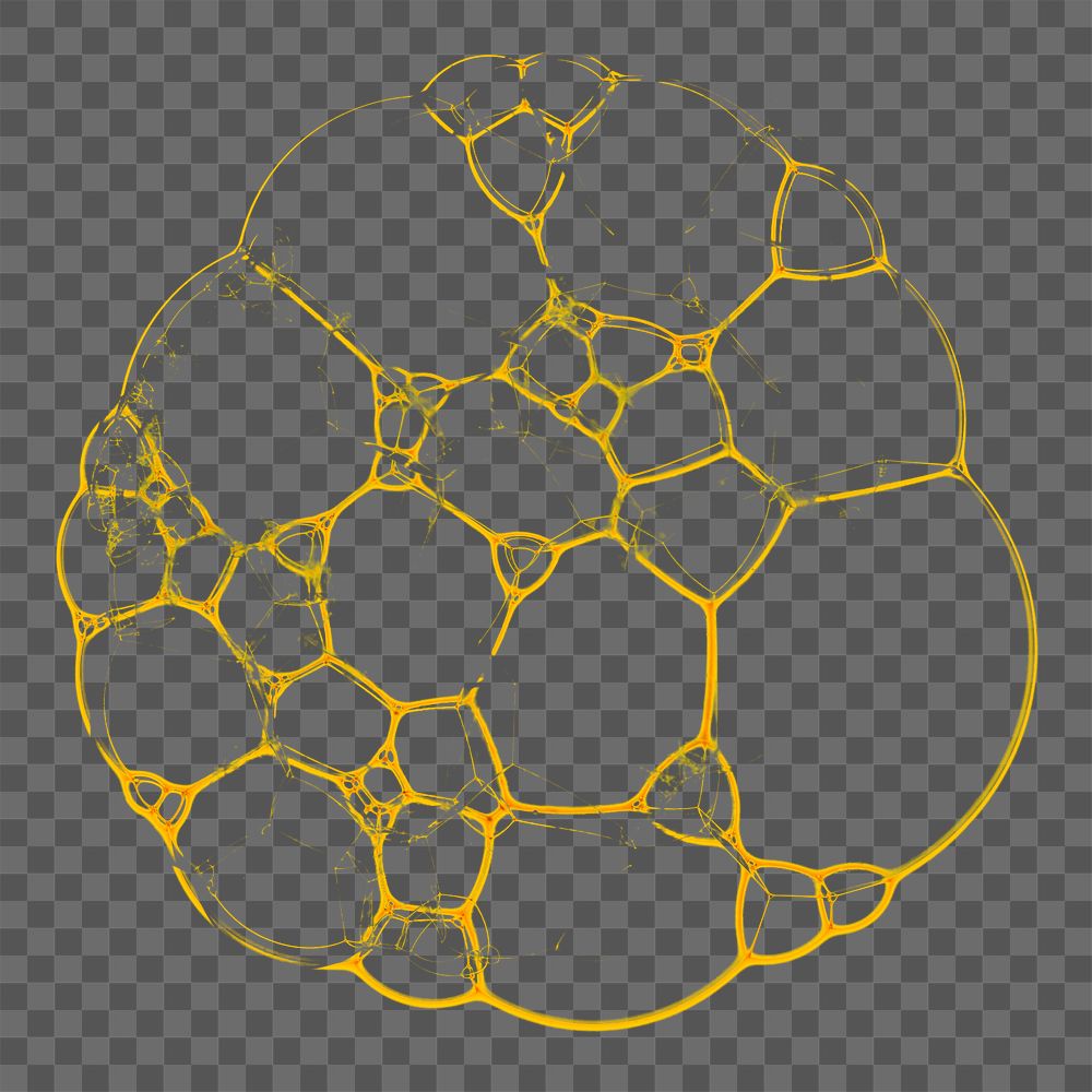 Yellow bubble art png element graphic