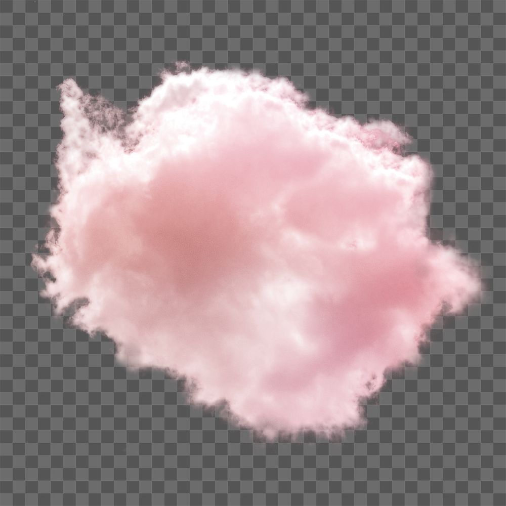 PNG pink aesthetic cloud sticker, transparent background