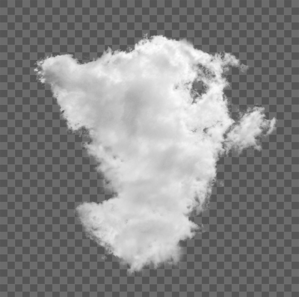 PNG white cumulus cloud sticker, transparent background