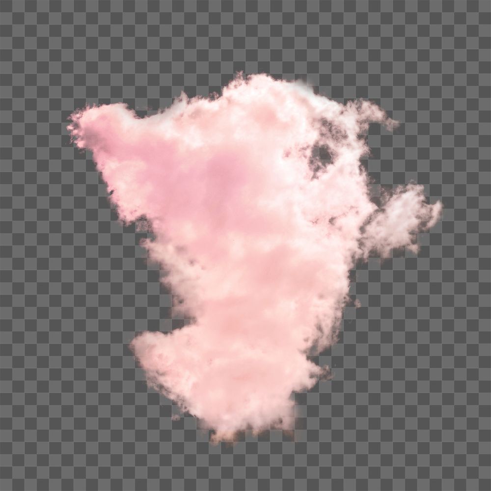 Pink cloud png, cumulus sticker design