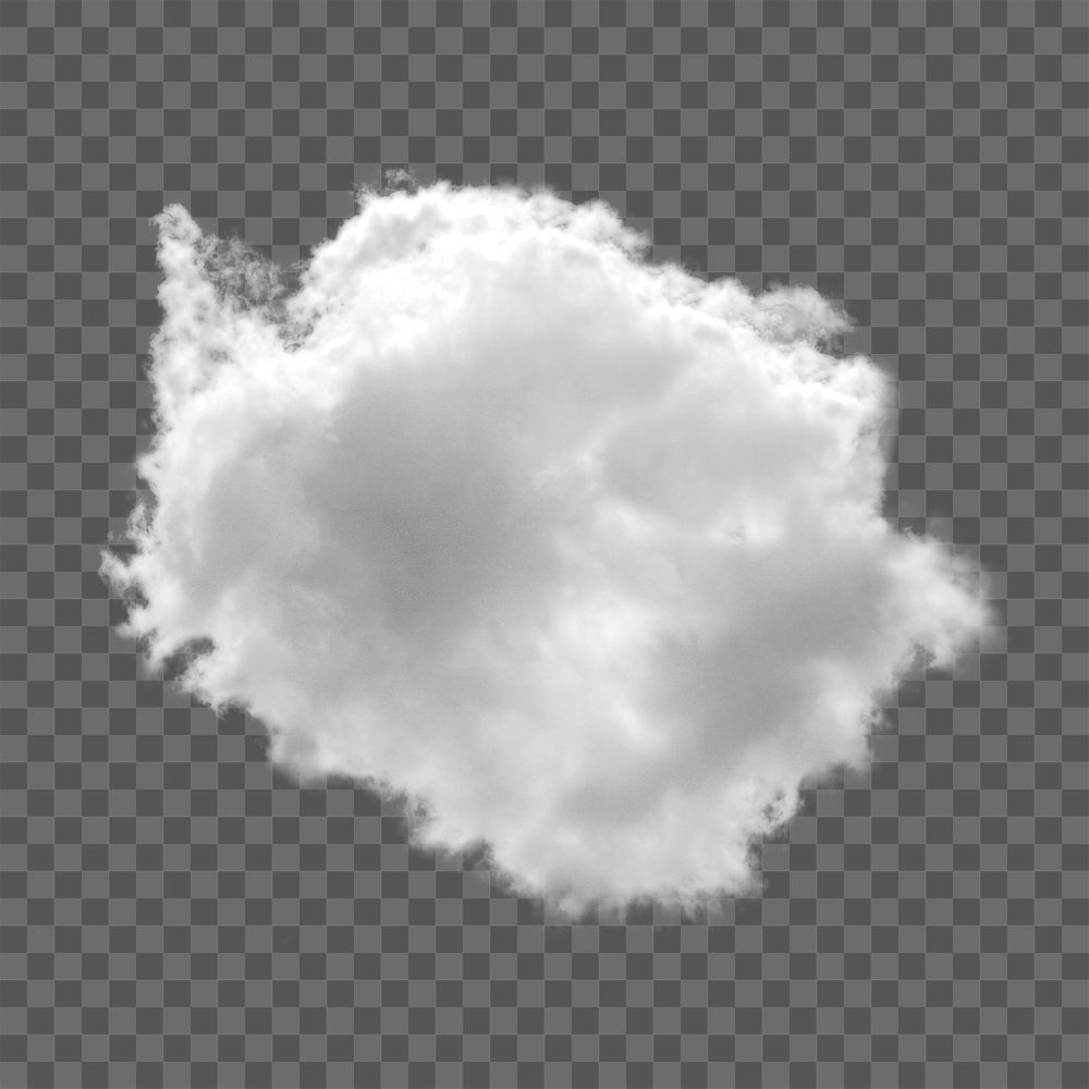 PNG white cumulus cloud sticker, transparent background