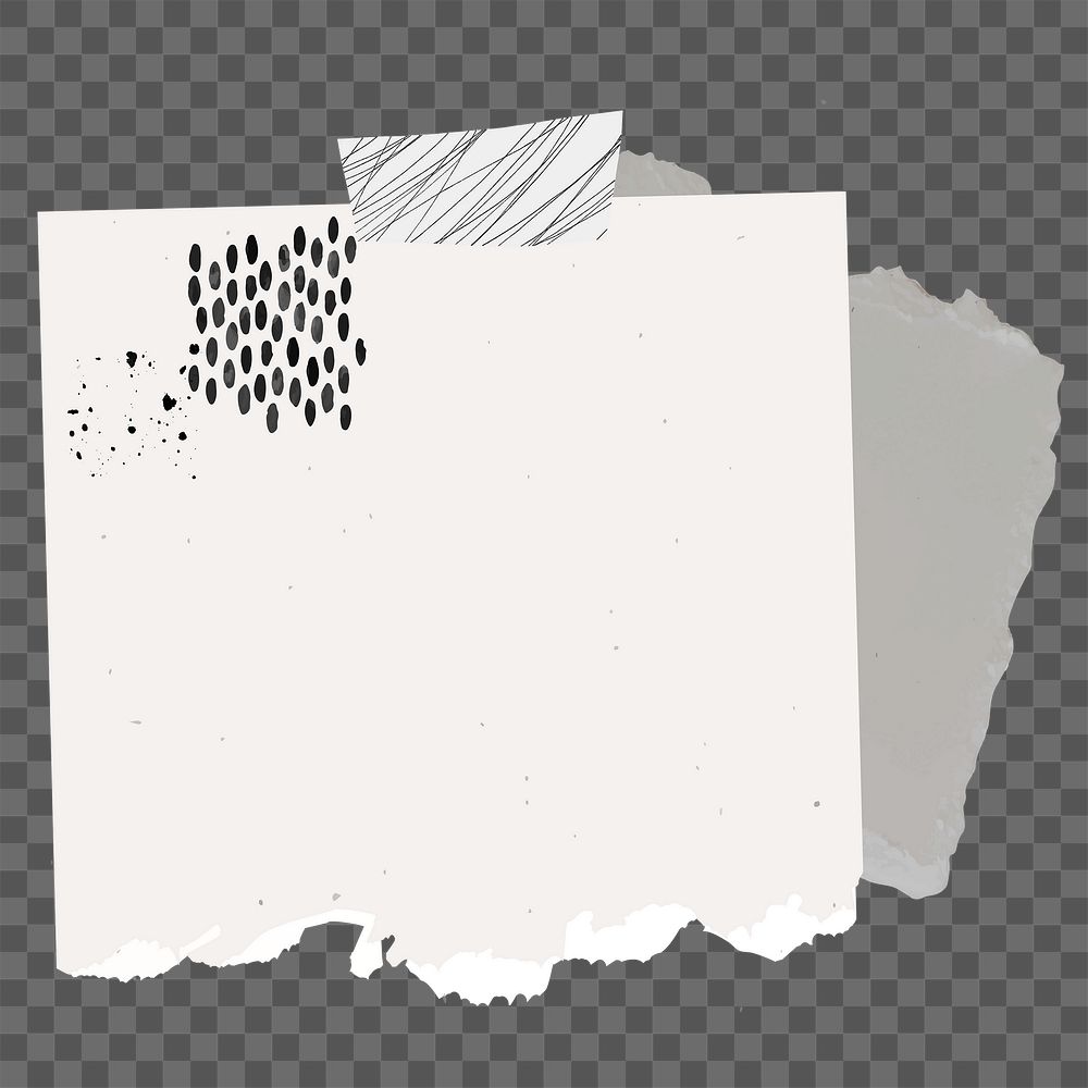Sticker note png ripped paper element in memphis style
