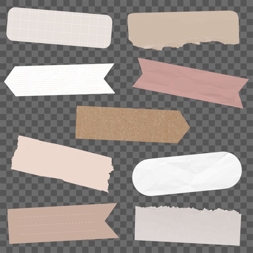 Digital washi tape png element set, pink digital sticker packs