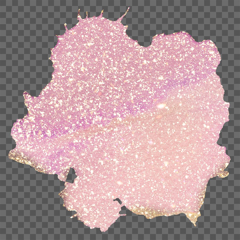 Aesthetic png glitter sticker, pink watercolor graphic