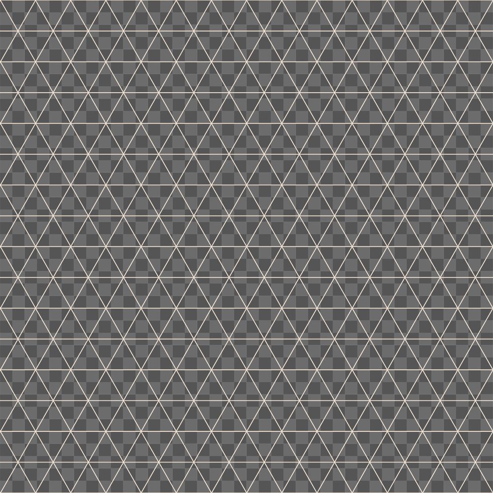 Seamless geometric png pattern, transparent background, beige triangle