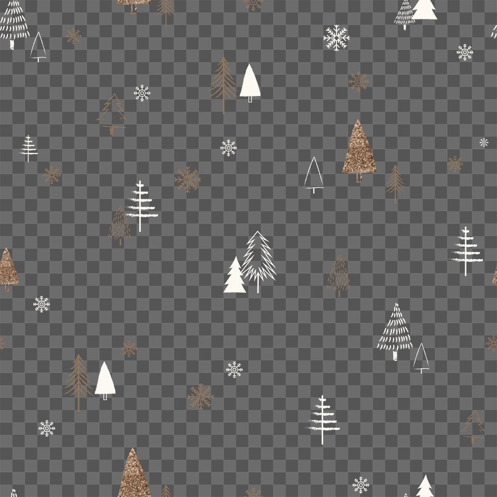 Christmas tree png pattern, transparent background, cute beige design