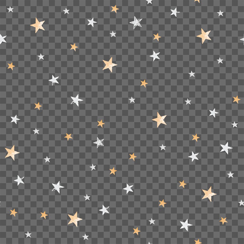 Star pattern png background transparent, aesthetic glitter