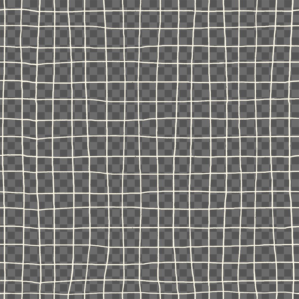 Aesthetic grid png pattern, transparent background, seamless line in white