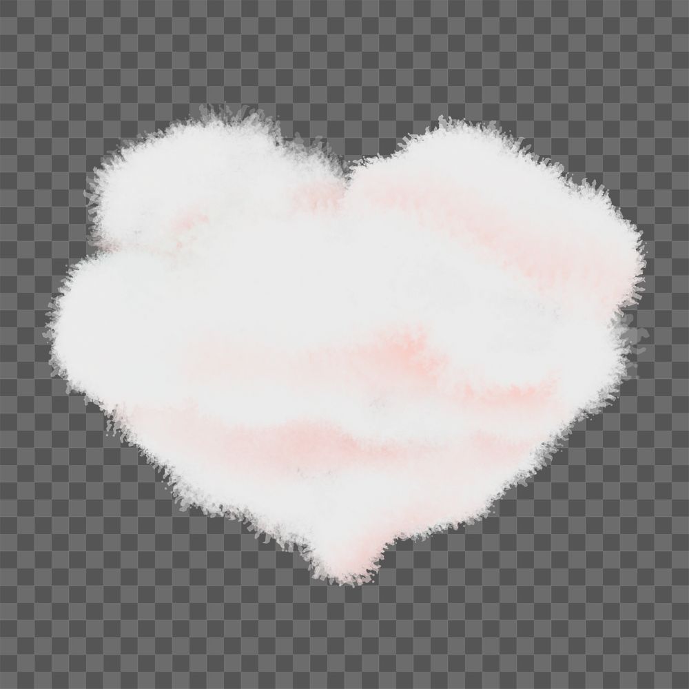 Heart cloud png sticker, cute illustration design, transparent background