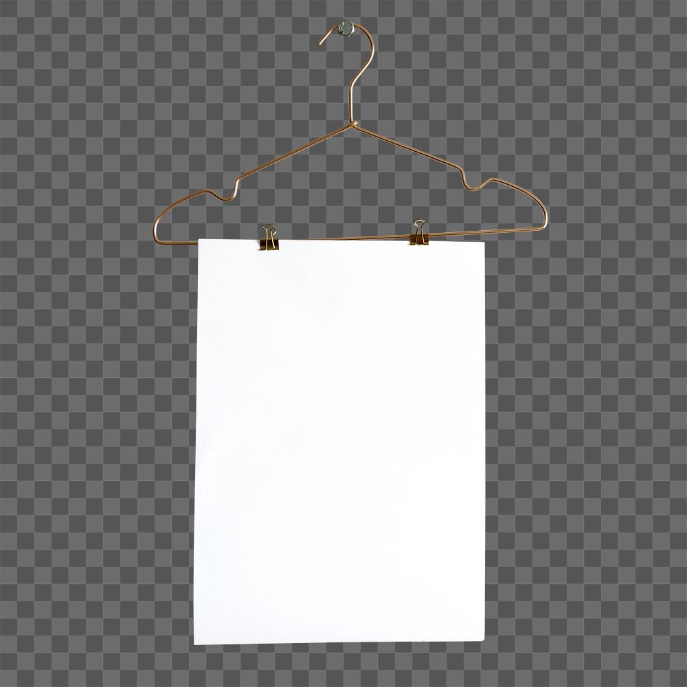 Poster png sticker, cloth hanger, transparent background