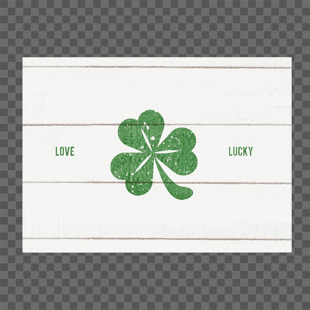 Png St. Patrick's Day paper card, transparent background