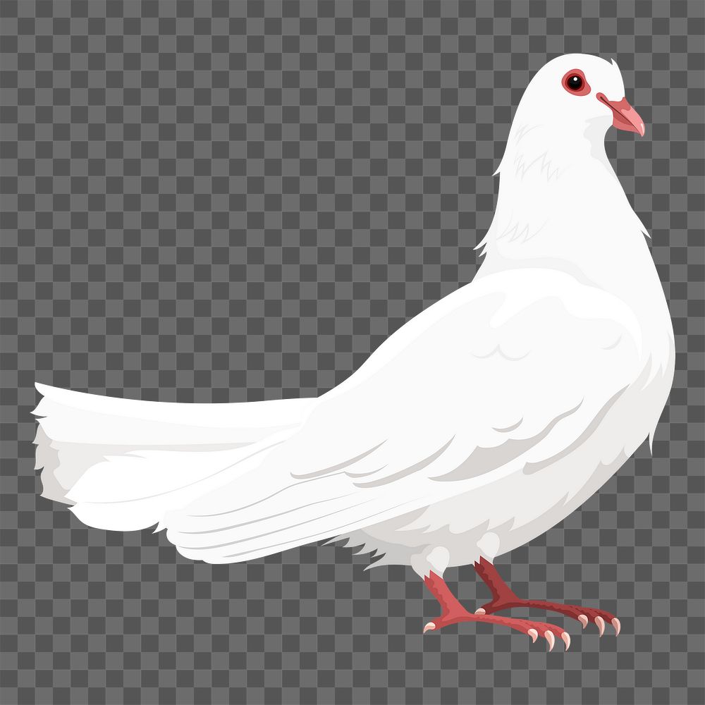 PNG white dove sticker, peace symbol illustration, transparent background