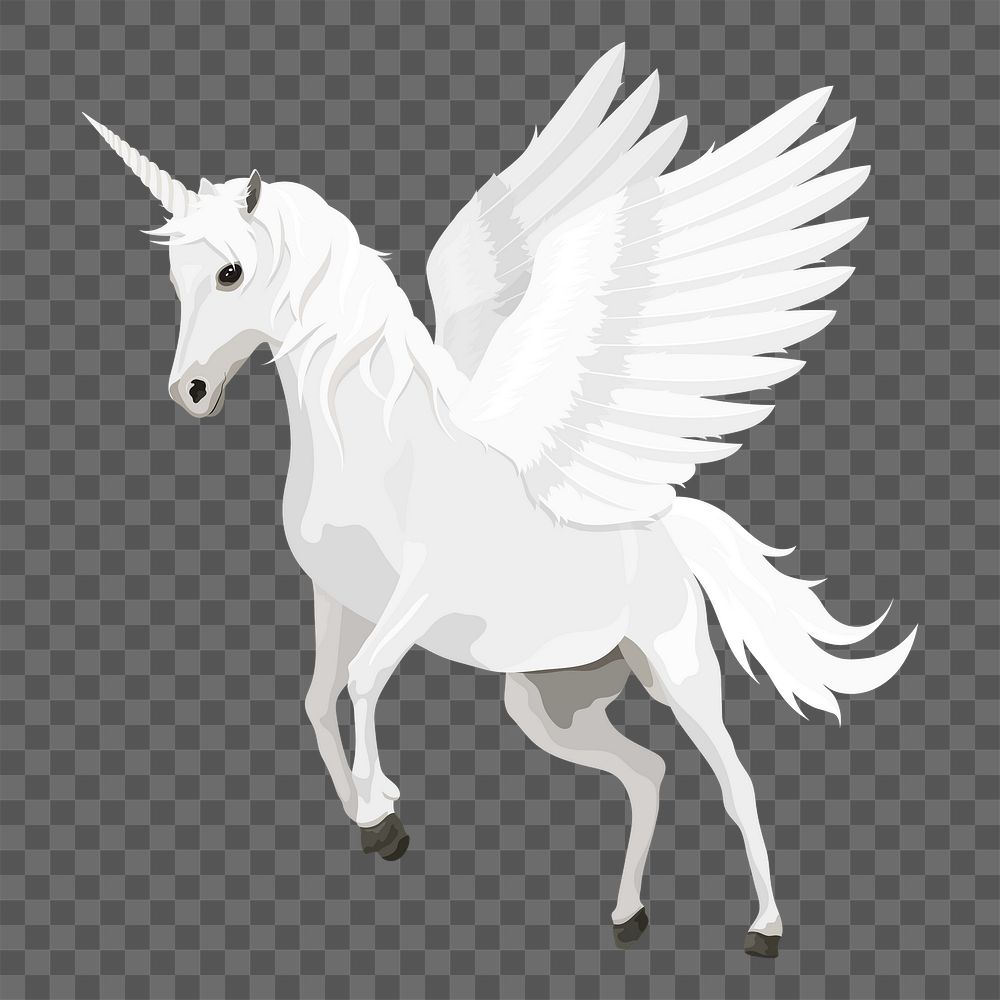 Unicorn png, magical creature illustration sticker, transparent background