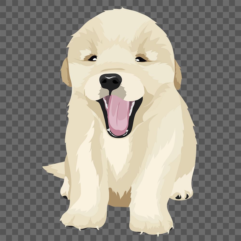 Golden retriever png puppy illustration, sticker in transparent background