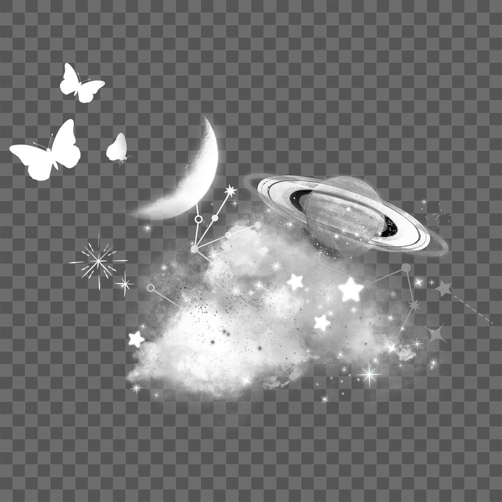 Dreamy Saturn png sticker, celestial transparent background