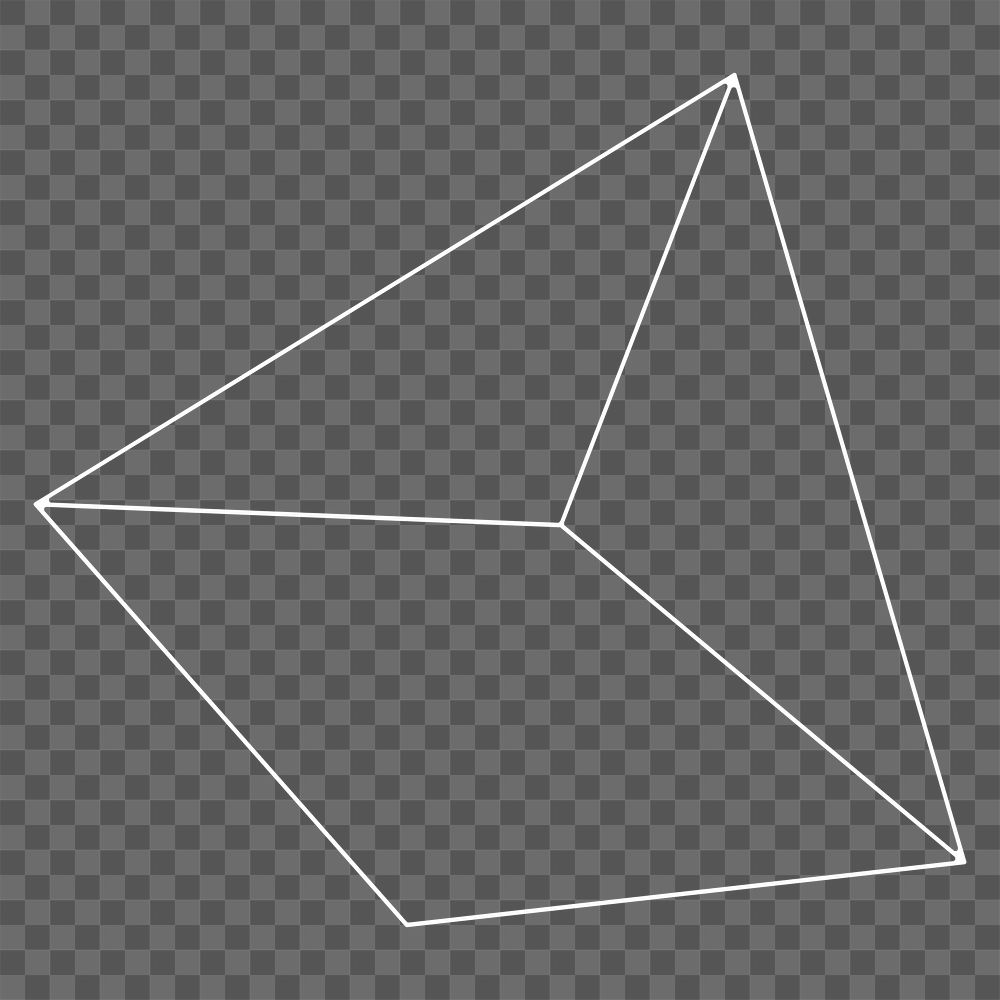 Pyramid doodle png sticker, geometric design transparent background