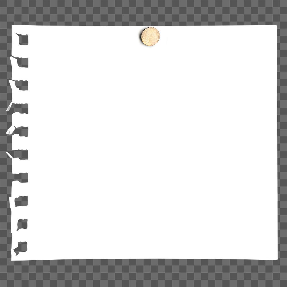 Note paper png ripped sticker, transparent background