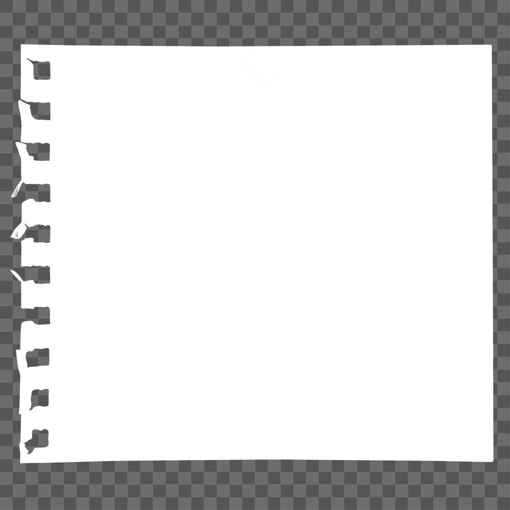 Notebook paper png ripped sticker, transparent background 
