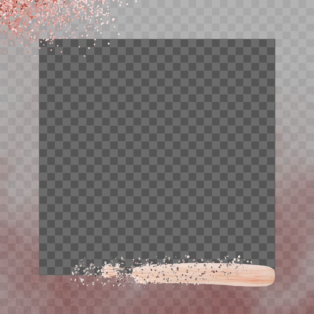 Abstract frame png with elegant & luxury pink glitter 