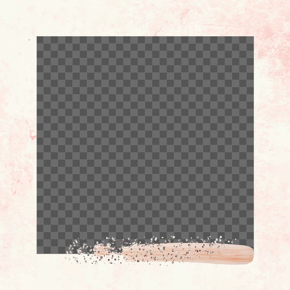 Pastel frame png with rose gold paint in minimal style 