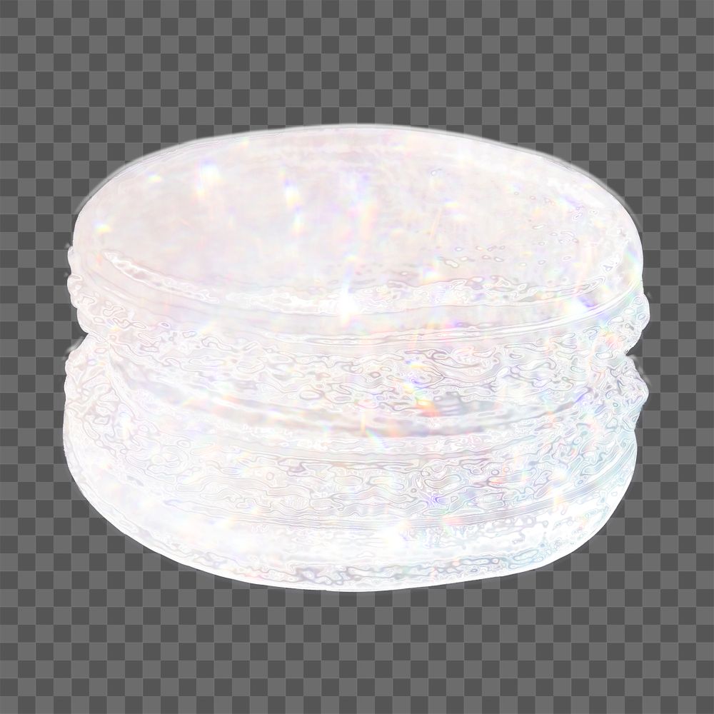 Silver holographic sweet macaron design element