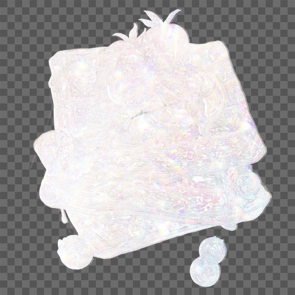 Silvery holographic sweet waffles design element