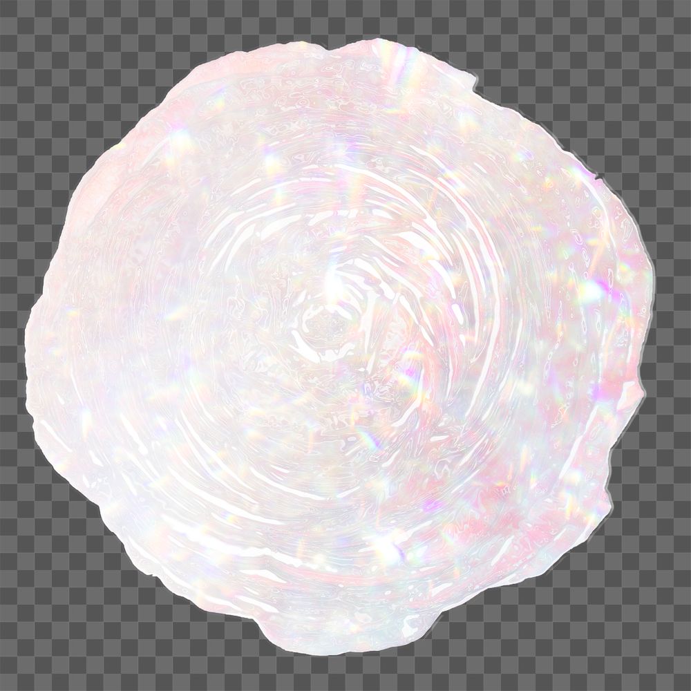 Silvery holographic ranunculus design element