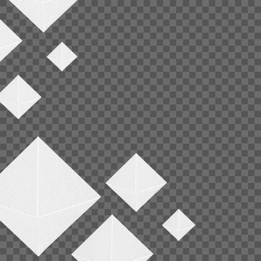 3D white paper craft pentahedron patterned background  design element