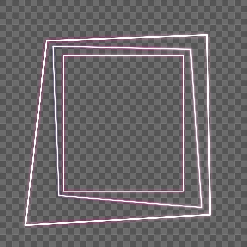 Glowing pink neon frame design element