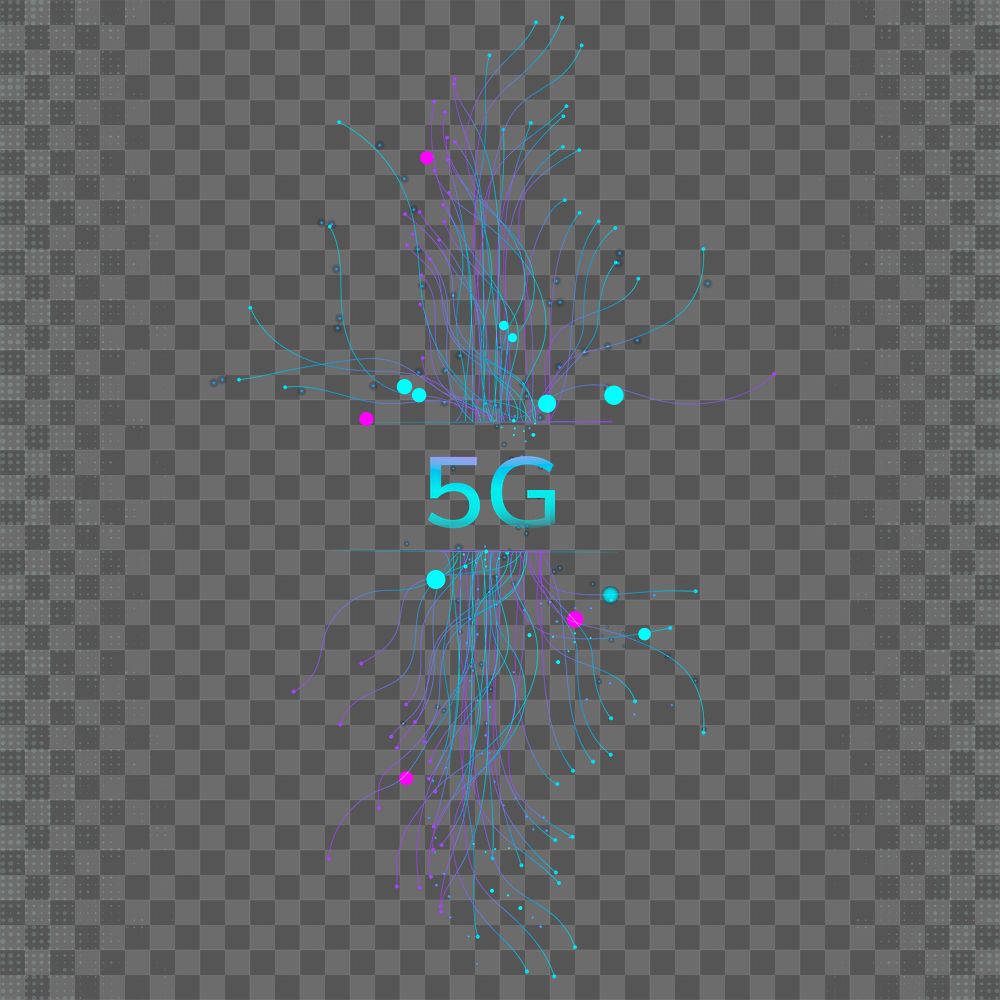 Particle data dots png 5G futuristic technology 