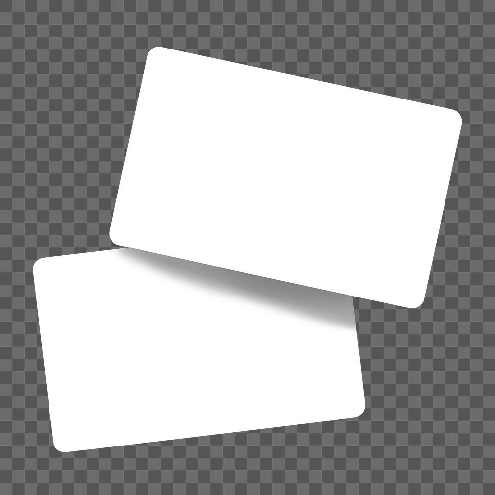 Blank business cards png on transparent background